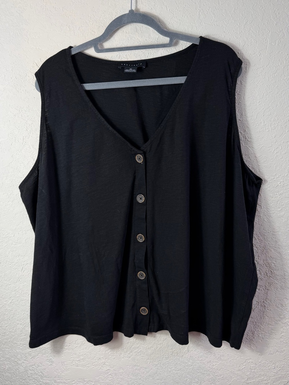 Sanctuary Front Button V-neck Tank Top Sz 3X